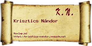 Krisztics Nándor névjegykártya