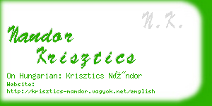 nandor krisztics business card